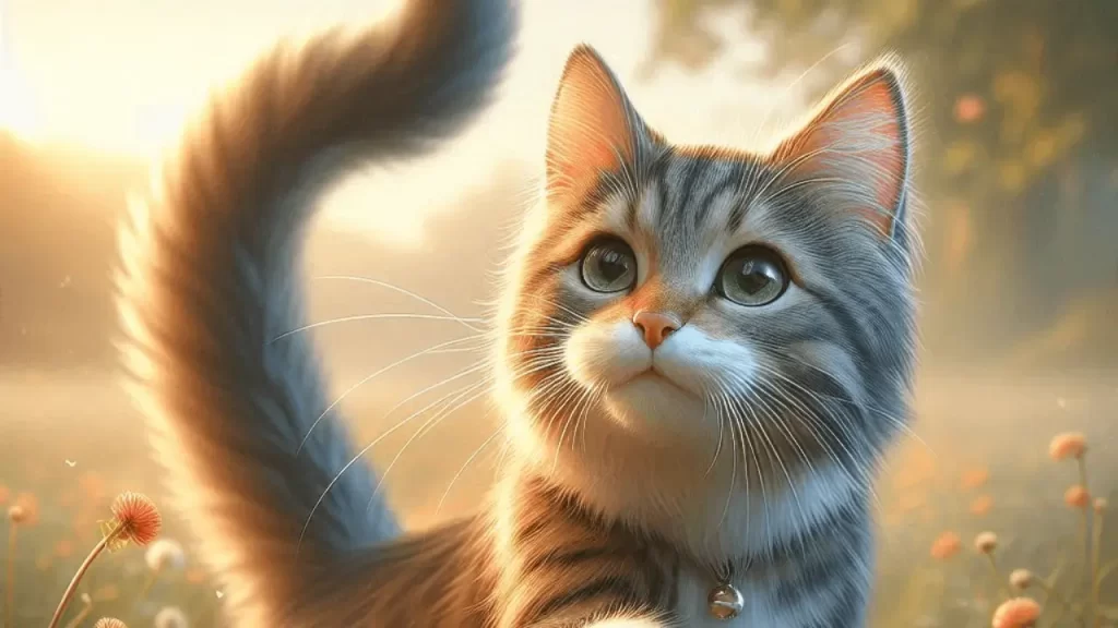 gato mexendo o rabo lentamente